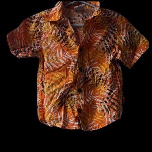 Wrangler Kids Tropical Orange Button-Down Shirt